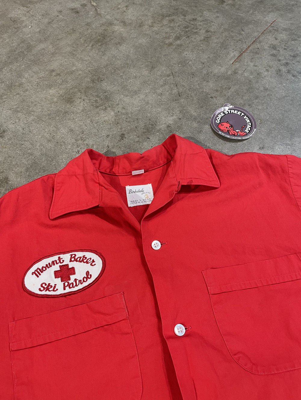 Vintage 70s Mount Baker Ski Patrol Medic Button up M 21x25